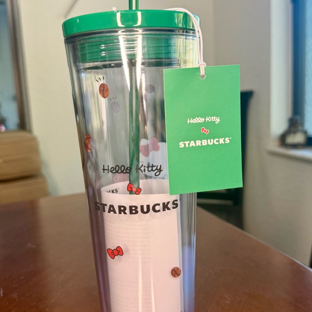 Starbucks Hello Kitty Tumbler with Green Accents